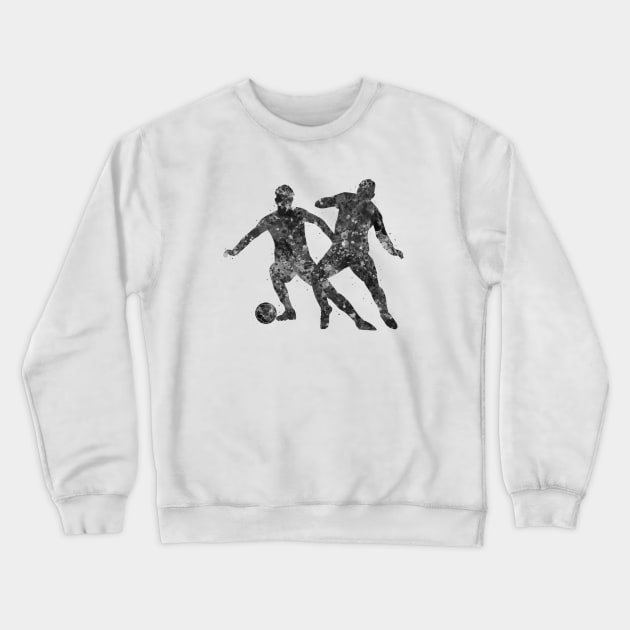 Soccer player black and white Crewneck Sweatshirt by Yahya Art